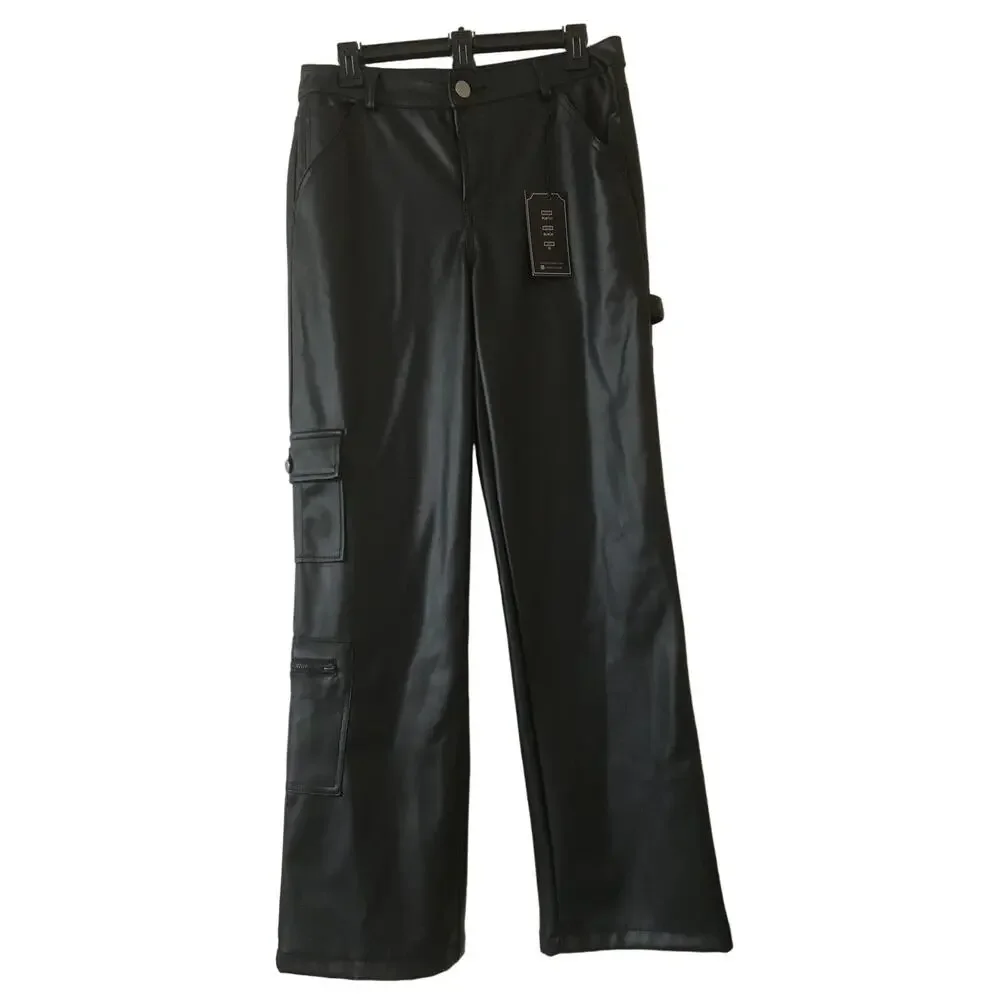 NWT Ci Sono Vegan Leather Collection XL Pants 5 Pocket Zip Pocket Hammer Loop